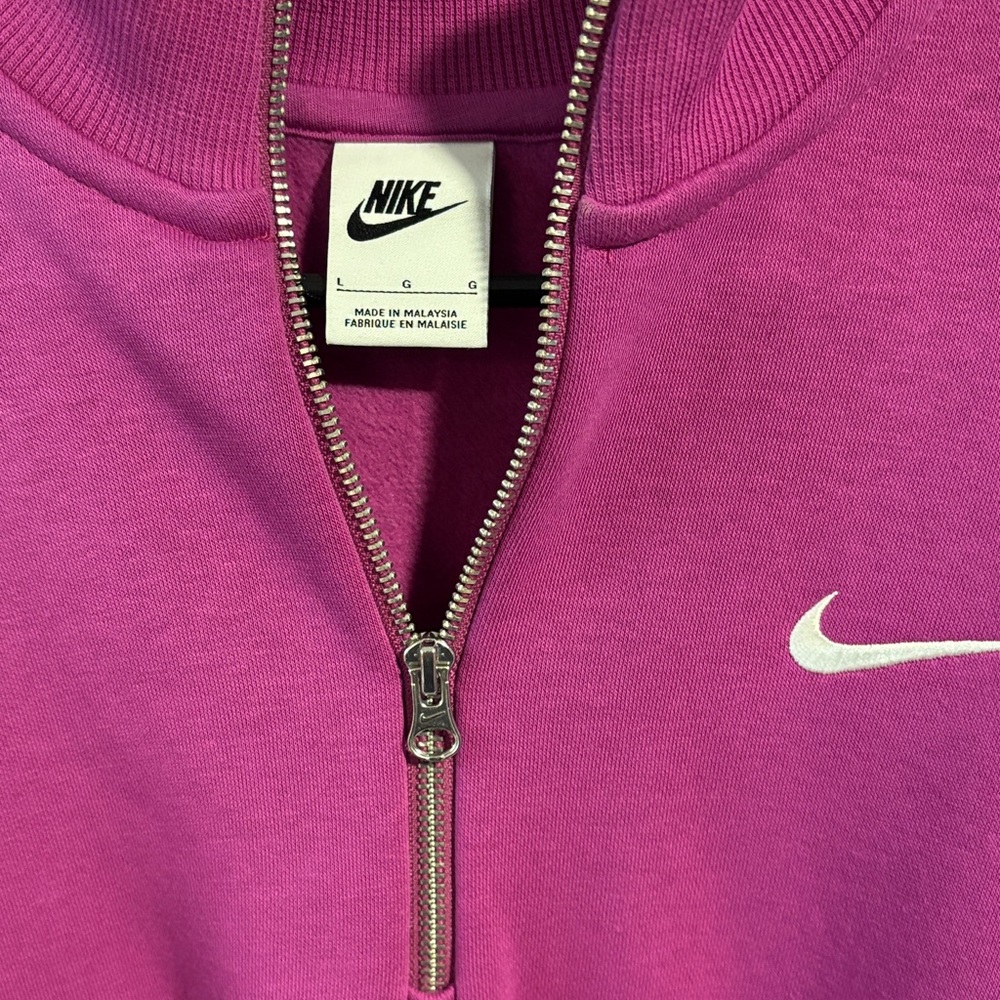Nike Women's Magenta Half-Zip Sweatshirt - Picture 2 of 3